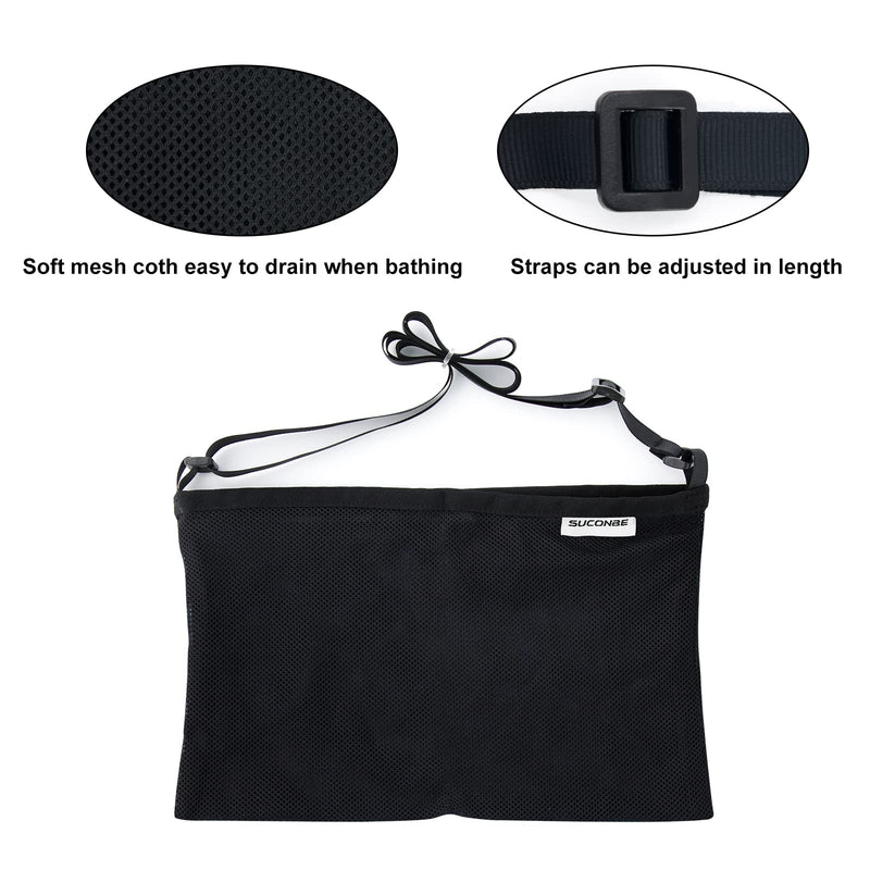 [Australia] - Adjustable Mastectomy Drain Holder Drainage Pouch with Shower Bag for Breast Surgery Mastectomy Breast Reduction Augmentation Post-Surgery Recovery Support Patient Care Kit (Black) Two Pockets Black 