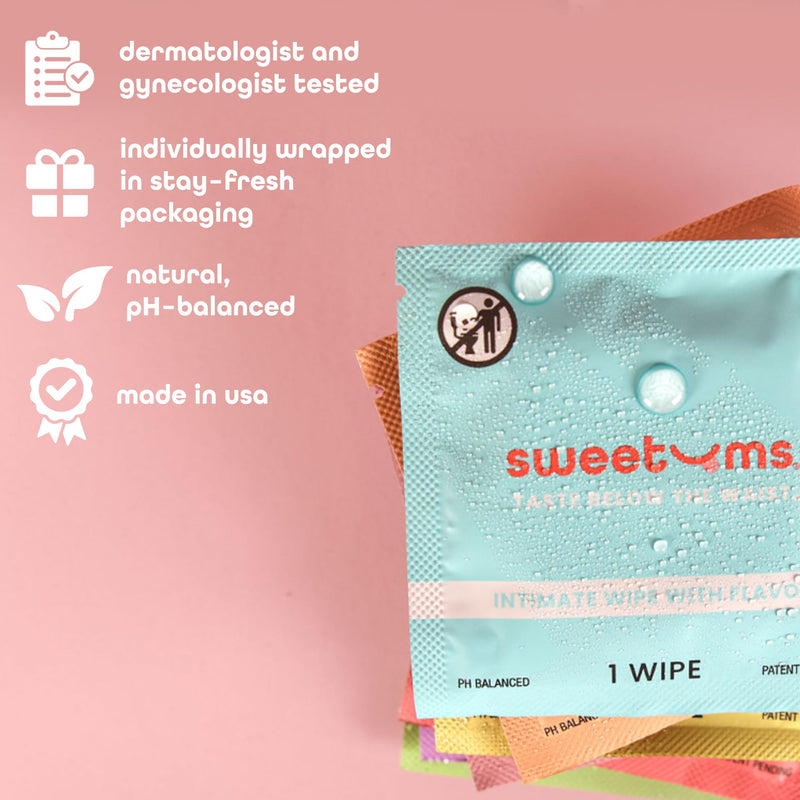 [Australia] - Sample Size Feminine Wipes For Women, pH Balanced Biodegradable Flavored Intimate Wipes - Pack of 21 