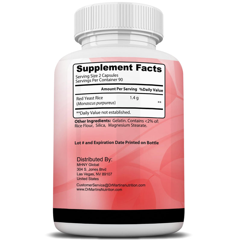 [Australia] - Red Yeast Rice Extract 1400mg 180 Count | Maintain Healthy Cholesterol Levels | Digestion & Weight Management For Healthy Heart, Supports Cardiovascular & Blood Circulation,Overall Health & Well Being 