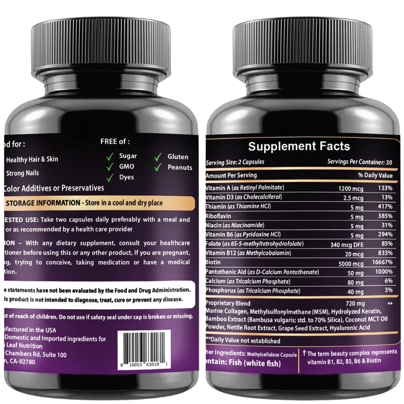 VITBOOST Biotin Collagen Keratin with Vitamin D3 K2 Complex
