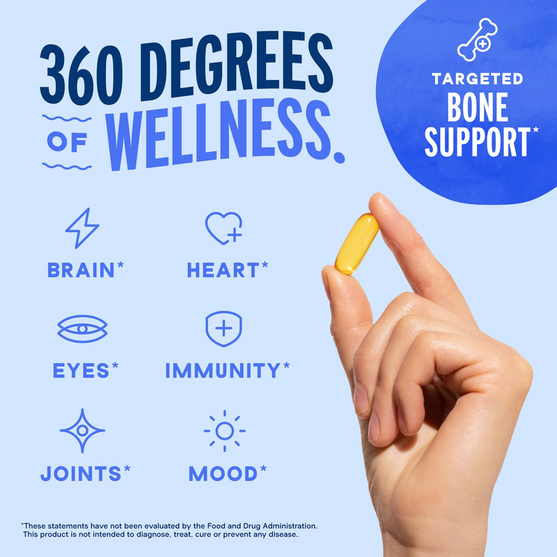 Oceanblue Professional Omega-3 2100 with Vitamin K2 and D3 - Triple Strength DPA EPA DHA Omega 3 Supplement - Burpless Wild Caught Fish Oil - Orange Flavor, 2-Pack of 60 Softgels (60 Servings) 2 Count (Pack of 60) Standard Size