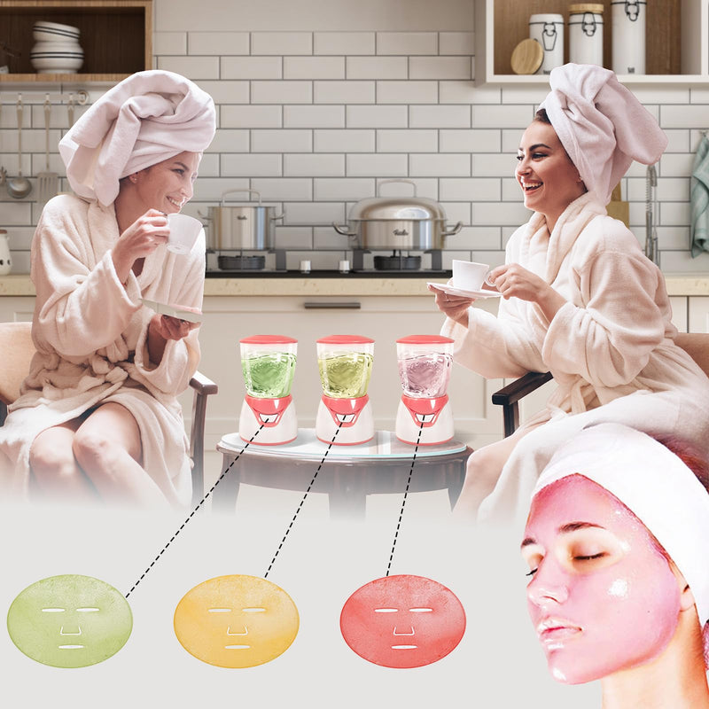 [Australia] - Facial Mask Machine, Mini Face Mask Maker, Fruit Vegetable Home Automatic DIY Skin Food Sheet Cream Mask SPA Care, Beauty Machine for Facial/Eye, with Mask Molds, 001 #001 