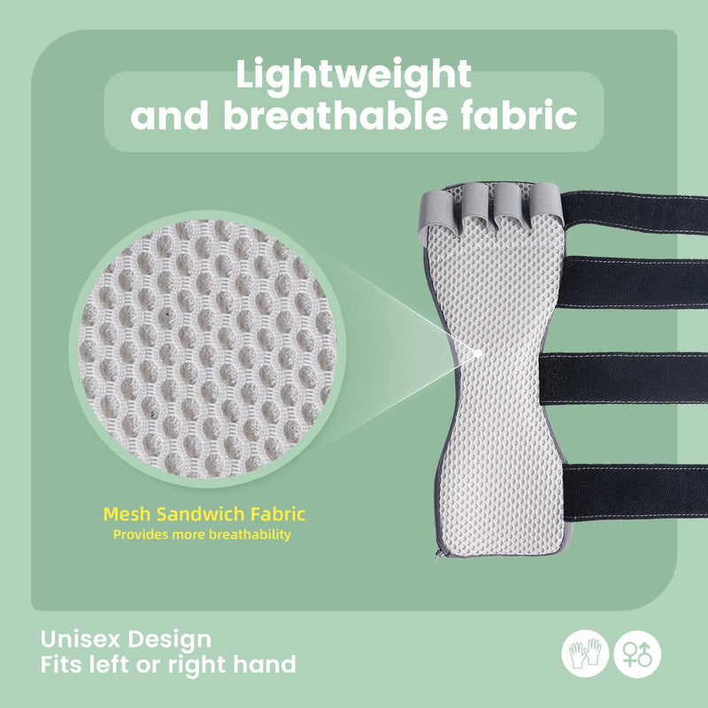 Radial Nerve Palsy Splint for Wrist Drop, Adjustable Static Fingers Fixation Brace, for Crutch Palsy, Limp Finger, Mcp Arthroplasty, Stroke Hand Recovery - Fits Right & Left Hand