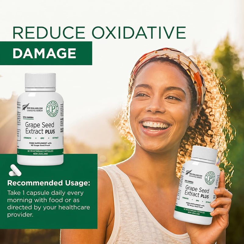 Grape Seed Extract Capsules, 465 mg – Polyphenols Supplement for Optimal Blood Flow & Kidney Support | 60 Capsules with 93% OPCs – 60,000mg Strength, GMO & Gluten-Free
