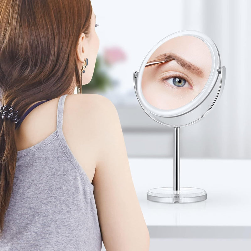[Australia] - Fabuday Magnifying Makeup Mirror Double Sided, 1X 10X Magnification Mirror, Table Top Vanity Mirror for Home Bathrom, Transparent 6.25 Inches 