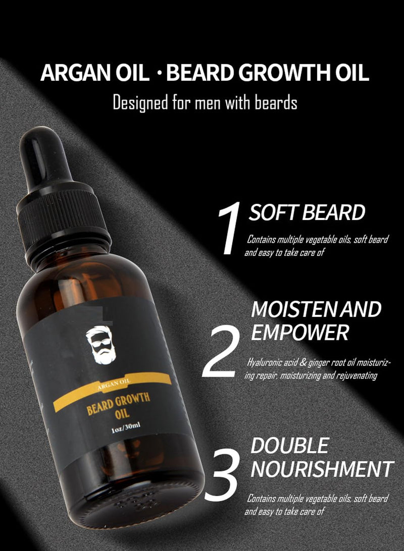 [Australia] - Beard Growth Kit-Beard Kit for Men/Beard Growth Oil, 0.5mm Beard Roller Stimulate Beard and Hair Growth, Beard Kit for Spot/Patchy Beard,Birthday &Valentines Gifts for Men Boyfriend Husband 