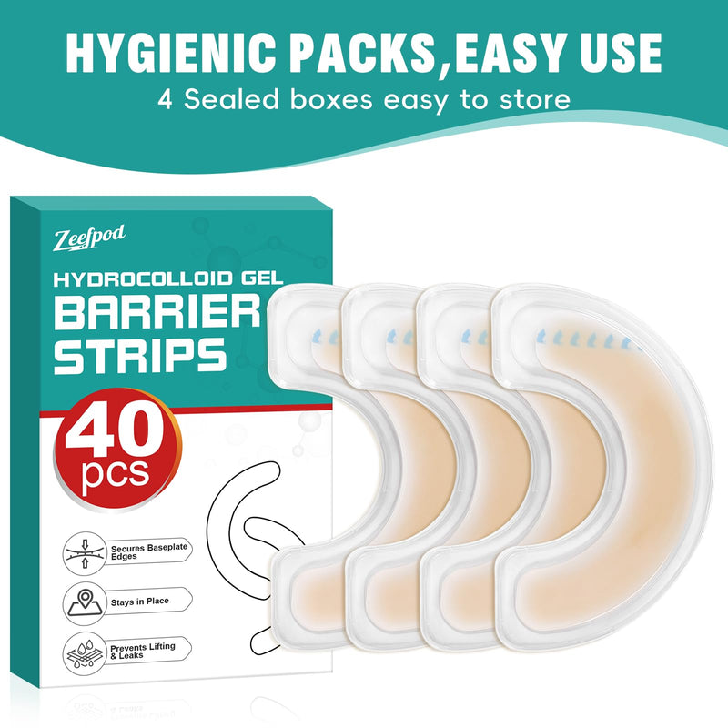 [Australia] - 40 PCS Ostomy Barrier Strips,Ostomy Supplies,Elastic Hydrocolloid Waterproof Leak - Skin Adhesive Ostomy Barrier Tape for Colostomy Stoma Bags 40 Pcs 
