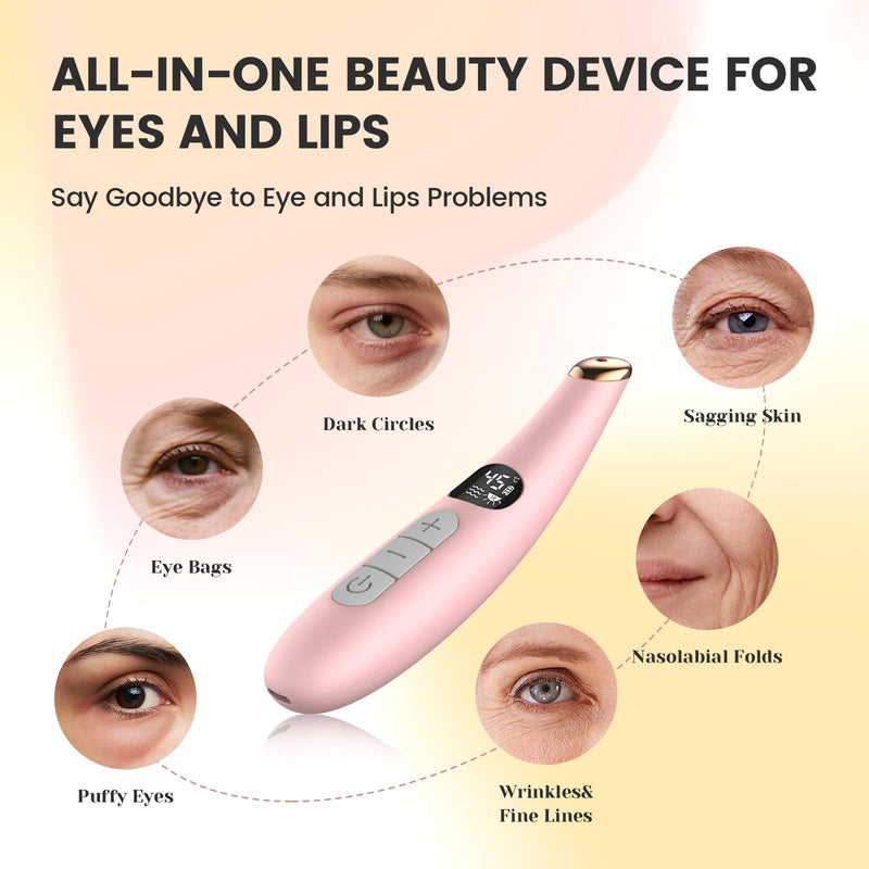 Eye Lift Wand, 3 Modes Eye Massager Wand, Eye Massager for Dry Eyes, Dark Circles and Puffiness, Eye Lifting Device for Fine Lines, White