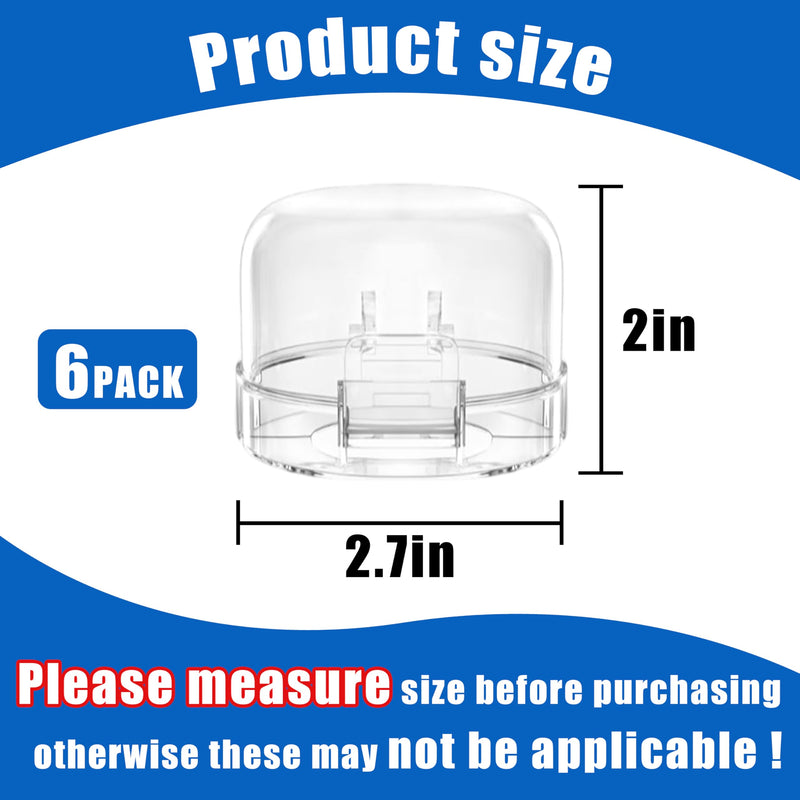 [Australia] - 6 Pack Stove Knob Covers for Child Safety, Gas Stove Knob Locks for Baby and Pets, Baby Proof Stove Oven Knob Safety Covers with Adhesive, Waterproof, Oil Resistant, (Transparent) Clear 6-PACK 