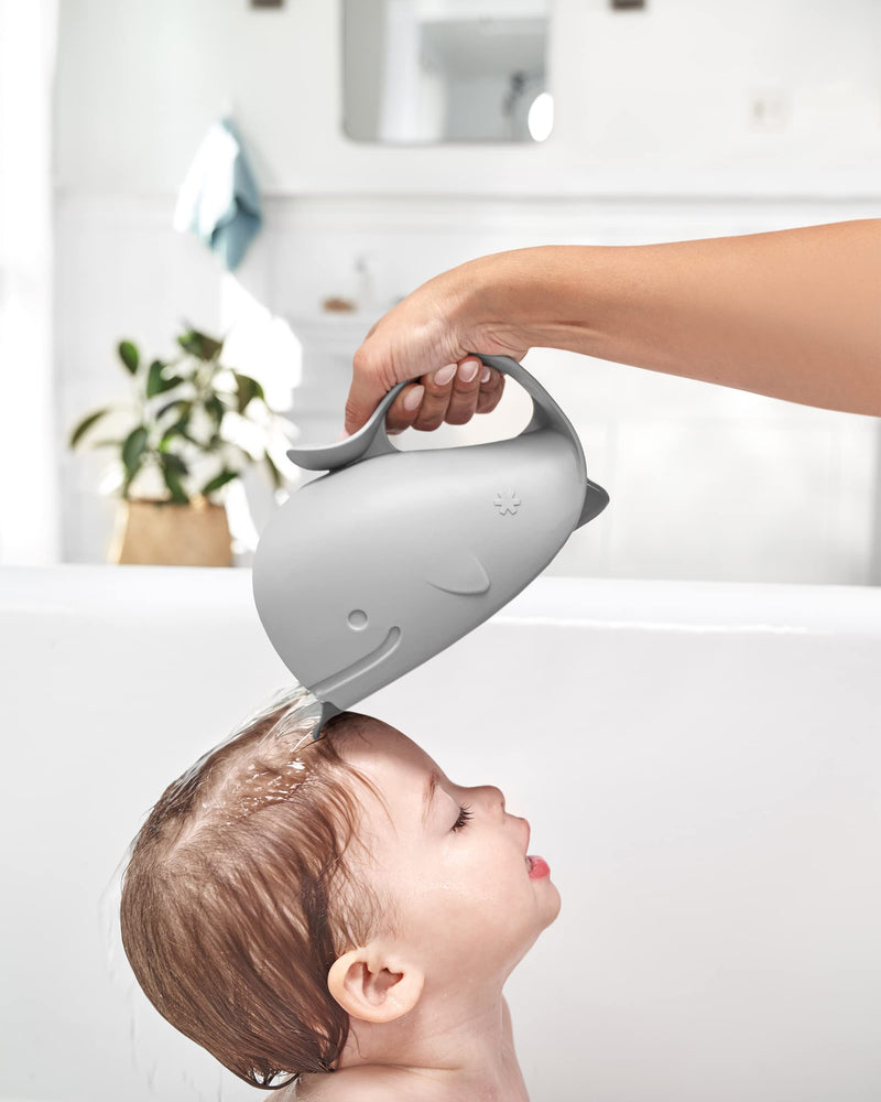 [Australia] - Skip Hop Baby Bath Rinse Cup, Moby Tear-free Waterfall Rinser, Grey 