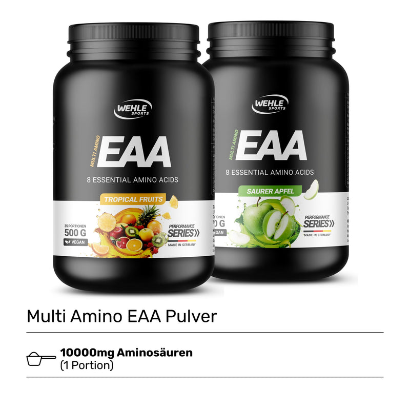 [Australia] - Wehle EAA powder 500g, fine amino powder with 8 essential amino acids, Human Code Formula I delicious taste & top solubility - vegan sugar, amino workout drink (500g, tropical fruits) 