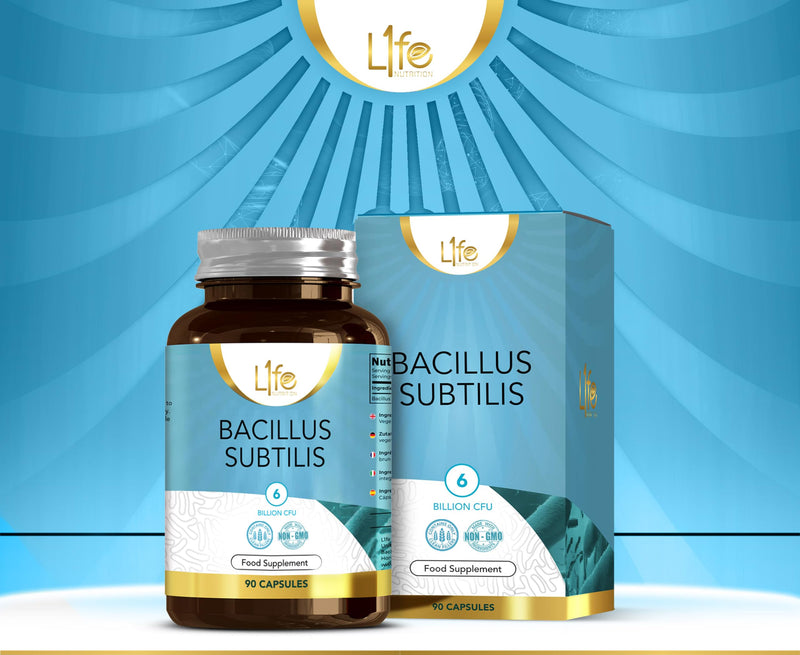 LN Bacillus Subtilis | 90 High Strength Probiotic Supplements - 6 Billion CFU Bacillus Subtilis Probiotic per Capsule | Non-GMO, Gluten & Allergen Free | Manufactured in the UK