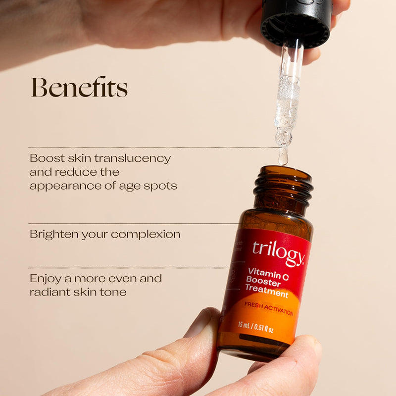 Trilogy Vitamin C Booster Treatment, Illuminating Serum with Hyaluronic Acid, 0.51 fl oz 0.51 Fl Oz (Pack of 1)