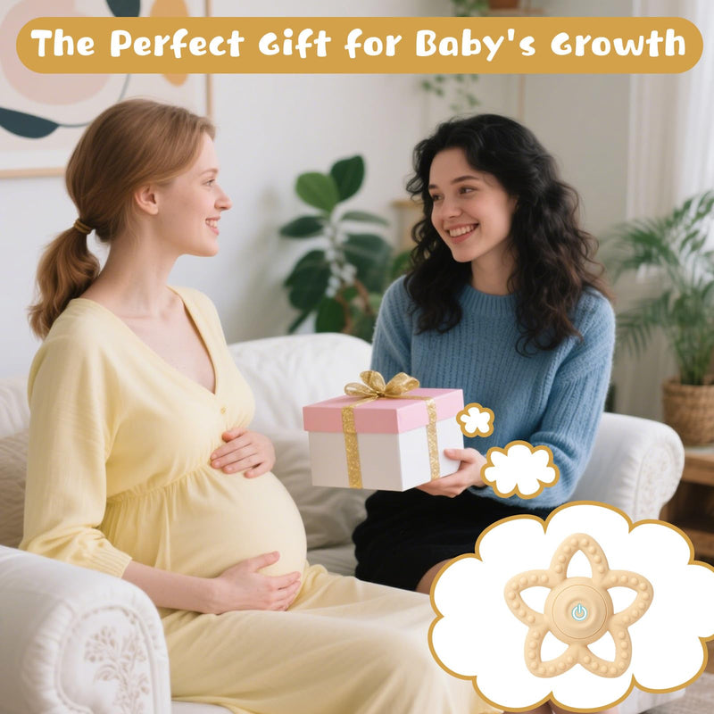 [Australia] - Mity rain Baby Teething Toys with Vibration, 3 Speed Modes, Waterproof & Easy Clean Silicone Teether for Infant Gum Relief, Autism Sensory Chew Toys for Kids Yellow 