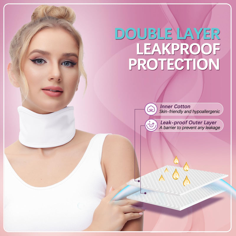 [Australia] - Castor Oil Pack for Thyroid - Reusable Organic Castor Oil Neck Wrap for Thyroid, Less Mess, Anti Oil Leak, Comfort Fit, Oil Not Included (White) White - 1 Pack Thyroid Neck Wrap 