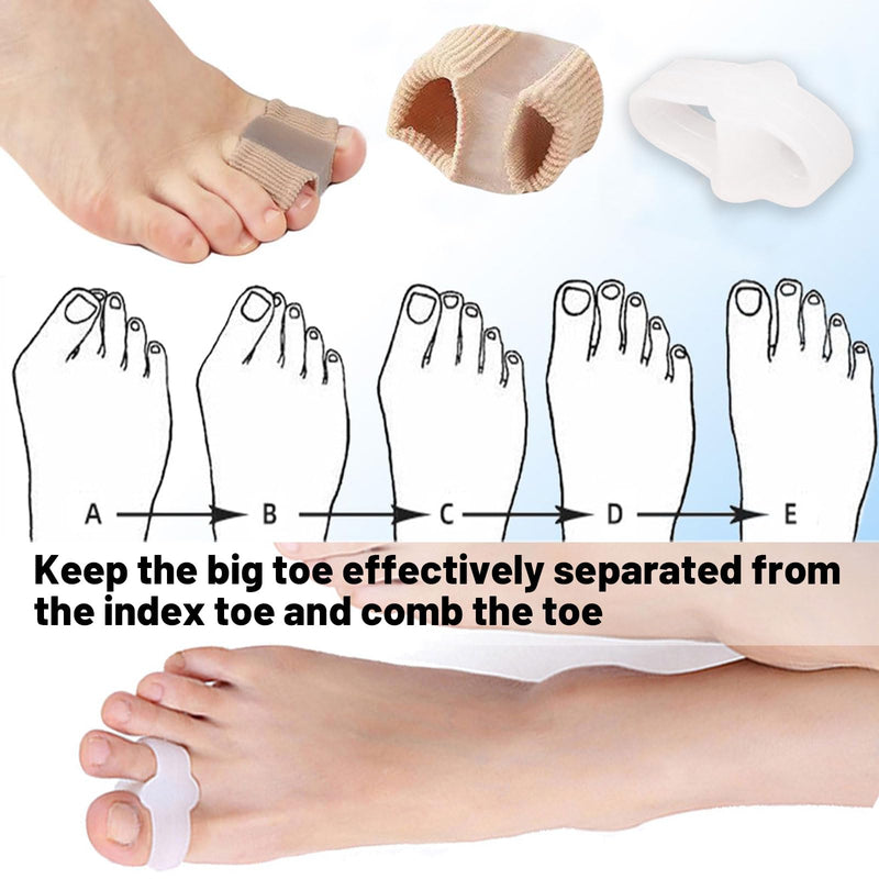 [Australia] - Mezrkuwr 2 Pack Bunion Separator Gel Bunion Corrector Soft Big Toe Spacers Toe Corrector Hammer Toe Straightener for Feet Women Men 