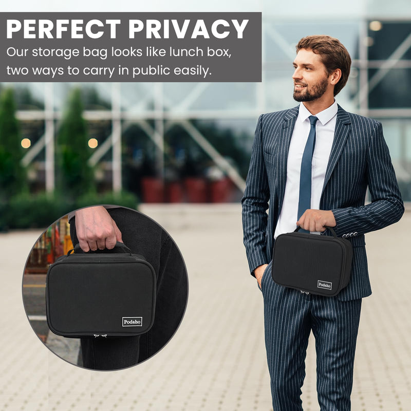 PODAHO Black Travel Odorless Bag with 10PCS Accessories, Portable Smell Proof Box Case with Lock, Great Gift for Friends.