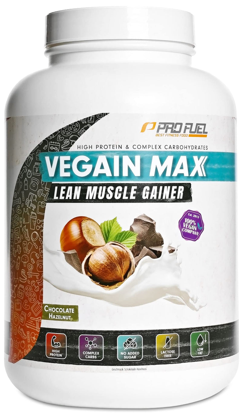 [Australia] - Weight Gainer CHOCOLATE HAZELNUT 3kg, 570+ kcal per serving, VEGAIN MAX Muscle Mass Gainer, high protein content 30% + complex carbohydrates, without maltodextrin & dextrose, lactose-free & vegan 3 kg (pack of 1) 