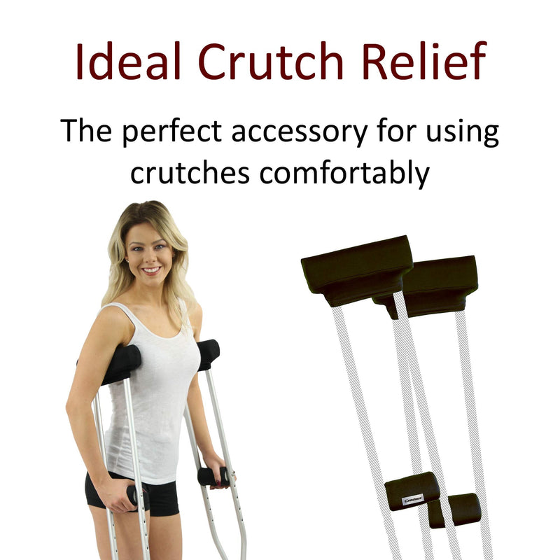 [Australia] - Crutcheze Premium USA Made Crutch Pad and Hand Grip Covers | Comfortable Underarm Padding Washable Breathable Moisture Wicking Odor Reducing- Accessories for Adult & Youth Crutches (Black) Black 