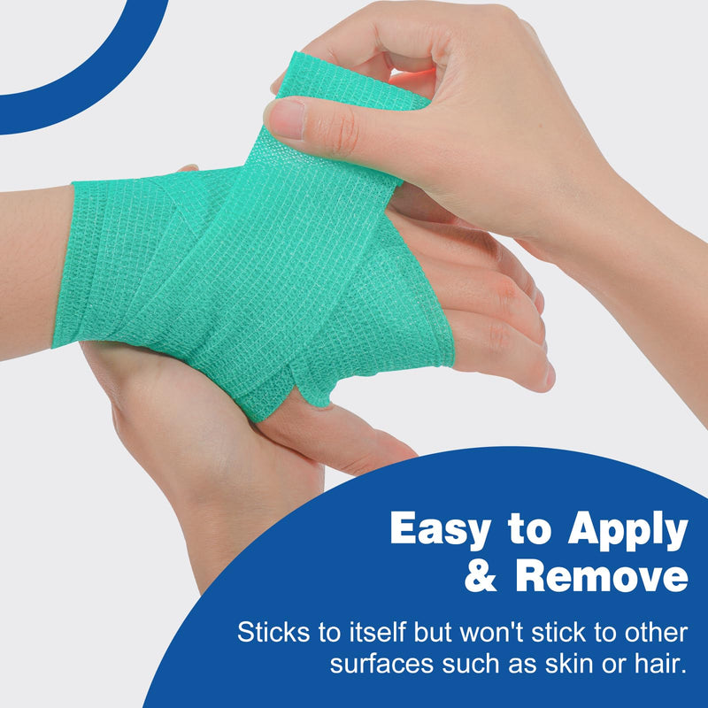 [Australia] - AZEN 16 Pack Self Adhesive Bandage Wrap, 2" X 5 Yards Elastic Cohesive Bandage Wrap, Color Athletic Tape, Vet Wrap, Ankle Tape, Tattoo Grip Tape Wrap B-16color 2IN 