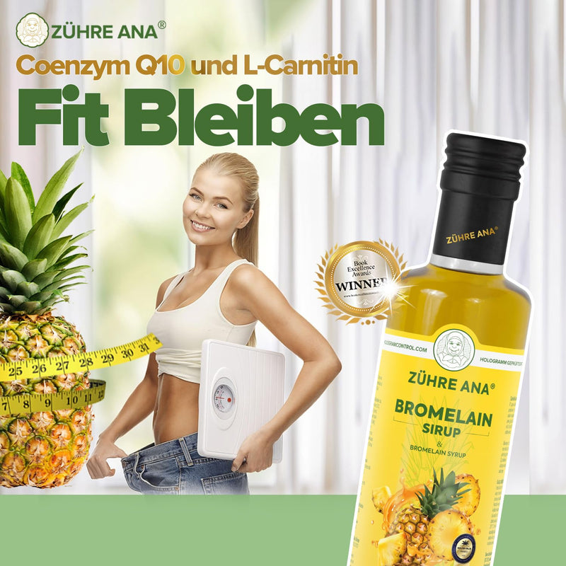 [Australia] - Add Ana Bromelain syrup - Coenzyme Q10 - Natural pineapple extract - Immune system* Support, accelerate metabolism, lose weight - for drainage in case of edema - Vegan Yellow 