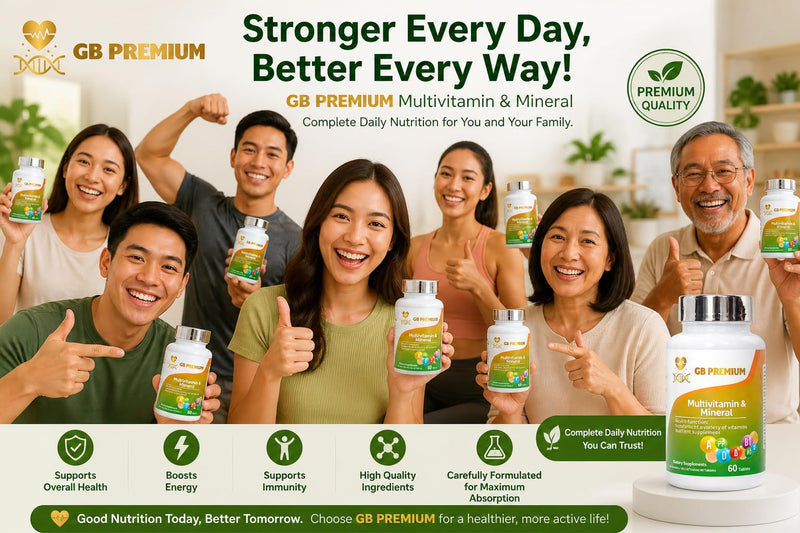 Multivitamin & Mineral Tablets, Daily Vitamins and Minerals Supplement with Vitamin A, C, D3, B Vitamins, Zinc, Iron & Magnesium, 60 Tablets