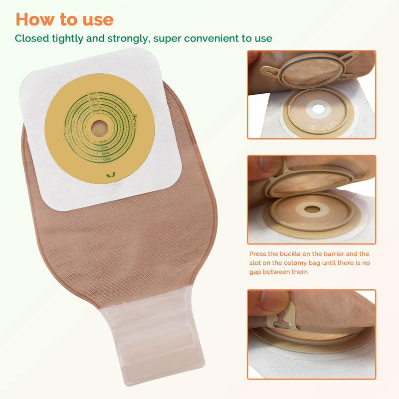 [Australia] - 21 PCS Colostomy Bags Two Piece Ostomy Bag Ostomy Supplies Drainable Pouches with Closure for Ileostomy Colostomy Urostomy Stoma Care Cut to Fit (15 PCS Bags+6 PCS Barrier) Skin(15 Pcs Bags+6 Pcs Barrier) 