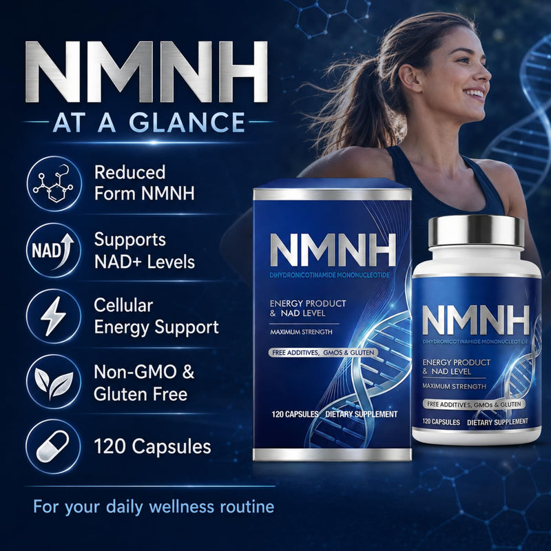 NMNH Supplement, 120 Capsules, 1000mg Ultra Strength NMNH for Cellular Energy Support and Healthy Aging, Non GMO Gluten Free, 2 Month Supply
