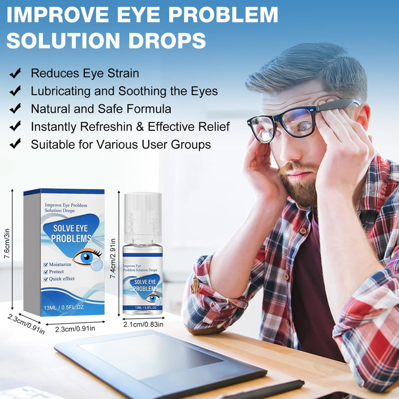 2Pcs Myopia Reversal Eye Drops, Improve Eye Problem Solution Drops, Eye Wellness Drops, Soothing Eye Drops for Dry Eyes, Alleviate Eye Fatigue, Relieve Blurred Vision and Clear Eyesight