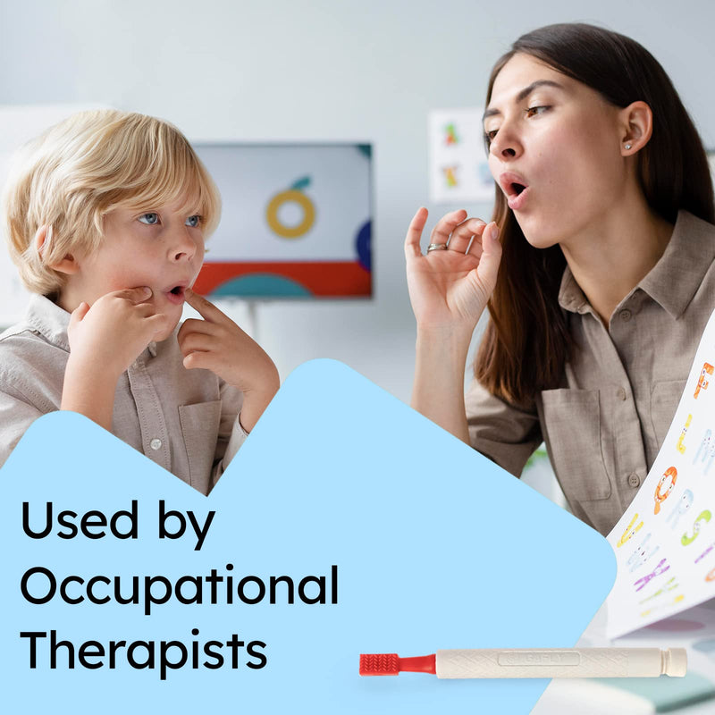 [Australia] - Gafly Therapens Oral Motor Therapy Tools stimulate Speech and Feeding - Chewy Vibe Speech Therapy Toys help Kids with Sensory Needs Chew & Relax - Oral Stimulator Kit includes 4 Tips, Storage Pouch Blue, Red, Green, Yellow 1 Count (Pack of 1) 
