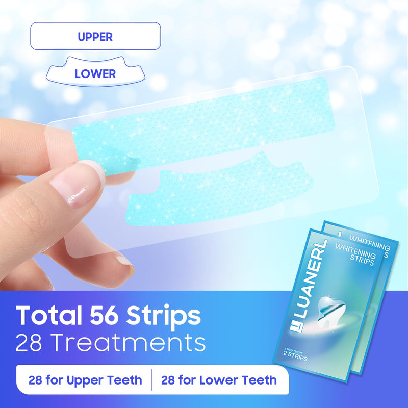 [Australia] - Teeth Whitening Strips 56 Strips - 28 Treatments,Peroxide & Sensitivity Free,Enamel Safe with Soothing Natural Ingredients for Deep Stains Removal 