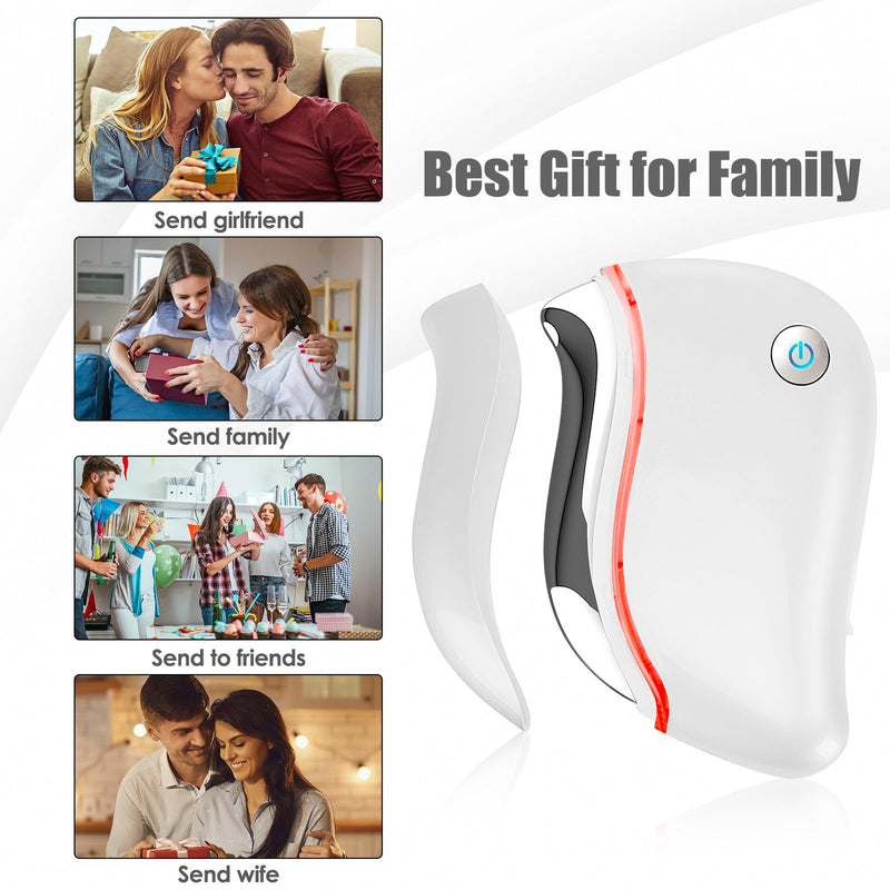 Aikertec Heat Electric Gua Sha Tool, 4-in-1 Multi-Function Face Massager, Facial, Double Chin, Awakening Skin, Deep Treatment