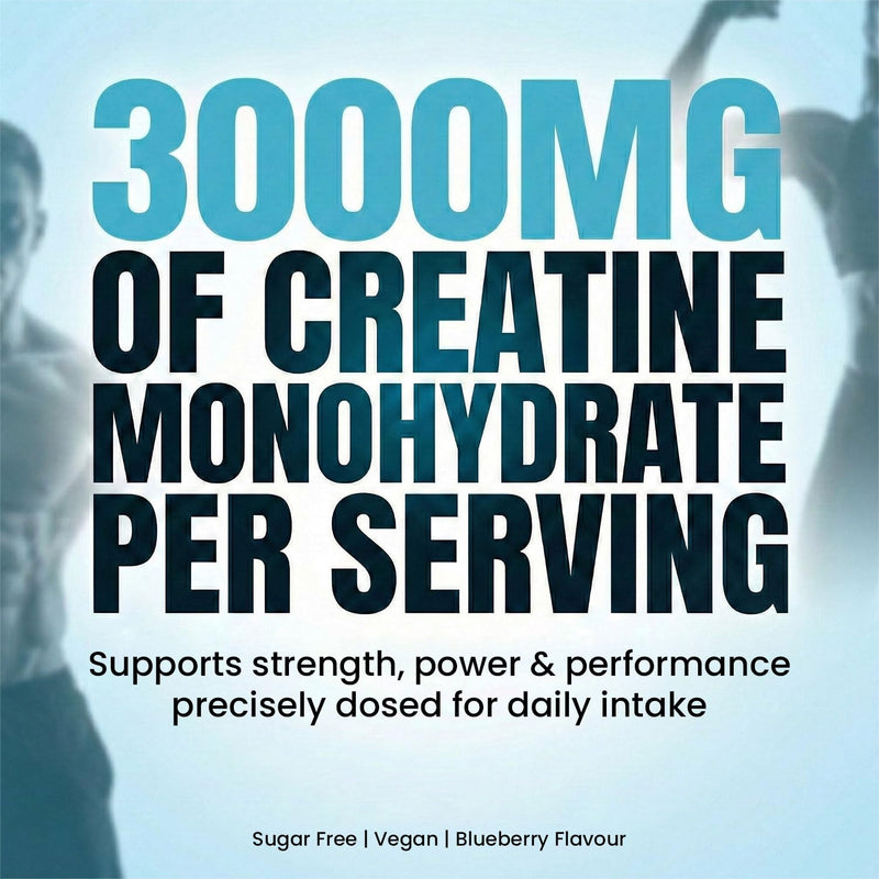 GN Creatine Gummies 3000mg Per Serving | 60 Sugar Free Real Creatine Monohydrate Gummies (30 Servings) | Blueberry | Vegan | Made in UK