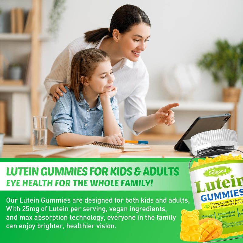 Lutein and Zeaxanthin Supplements Gummies with Astaxanthin & Bilberry Extract - Eye Vitamins with Omega-3, Vitamins A, C, E, D3 & Zinc for Vision Health - Sugar Free, Mango Flavor, 120 Count 60 Count (Pack of 2)