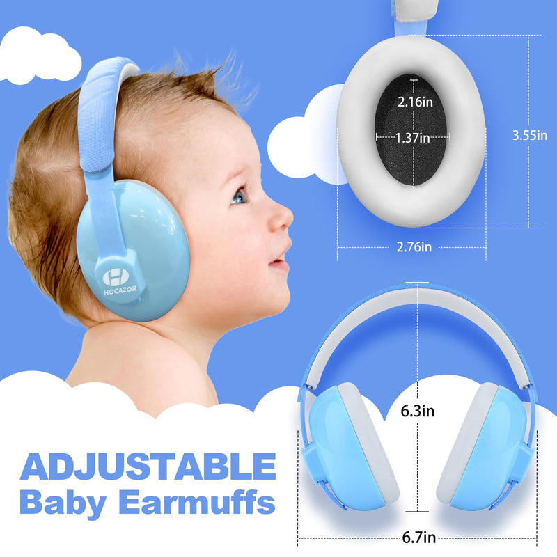 [Australia] - HZ002 Baby Ear Protection, Noise Cancelling Headphones for Babies and Toddler 3 Months up to 24 Months, Baby Earmuffs for Fireworks, Sleeping, Concerts, Plane - Blue 