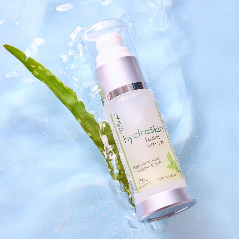 Deluvia Vitamin C Serum for Face, Hyaluronic Acid Facial Serum, Hydrating Serum with Moisturizing Vitamin E & Organic Aloe Vera for Sensitive and Dry Skin