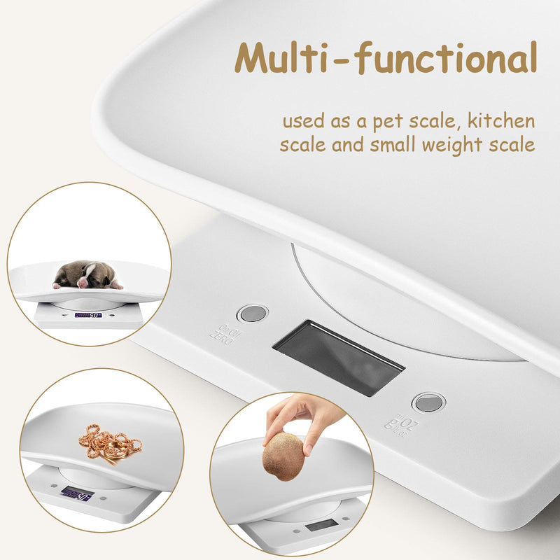 Digital Scale for Pet, Small Pet Scale, Puppy Scales for Weighing, Puppy Whelping Scale, Dog Cat Scale, Portable Newborn Pet Scale for Small Animals, Baby Kittens Weight Scale, Max 33lb11.4 inch 33lb+Tape