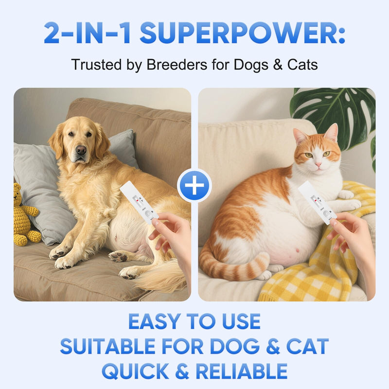 Dog & Cat Pregnancy Urine Test Kit – 5-Minute Home Urine Strips, 99% Accurate, Painless No Blood Draw – Easy for Pet Owners & Breeders
