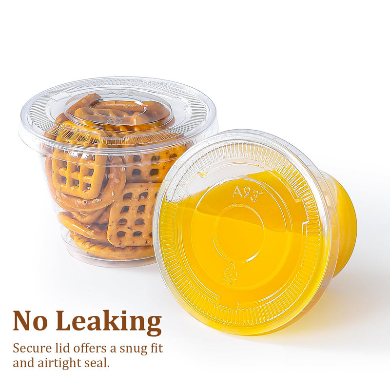 [Australia] - AOZITA [50 Sets, 9 oz Clear Plastic Cups With Flat Lids No Hole, Disposable Cups With Lids for Ice Cream, Pudding, Cake, Snacks Smoothie, Milkshake, Cold Drinks 50 Sets 