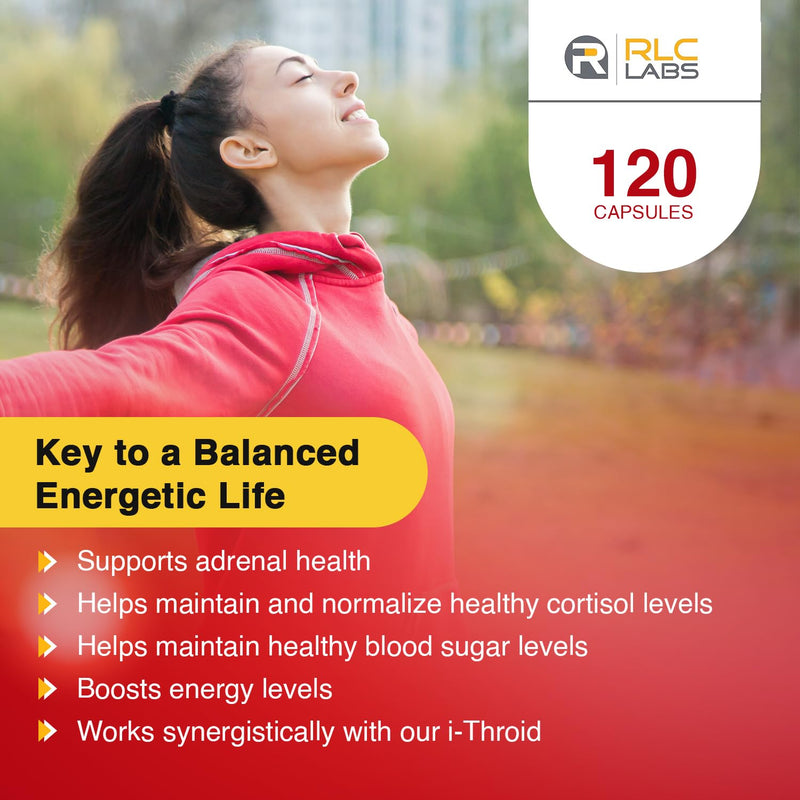 [Australia] - RLC, a-Drenal, Adrenal Support for Stress Relief and Energy - 120 Capsules, Balance Cortisol with Ashwagandha, Rhodiola, Cordyceps and Ginseng L-Theanine, Adrenal Support Supplements for Women & Men 