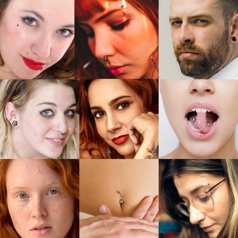 [Australia] - 153Pcs Piercing Kit for all Body Piercings with Piercing Jewelry and Tools for Nose Septum Belly Button Lip Ear Tongue Cartilage Eyebrow and More with 12G 14G 16G and 20G Piercing Needles Silver 