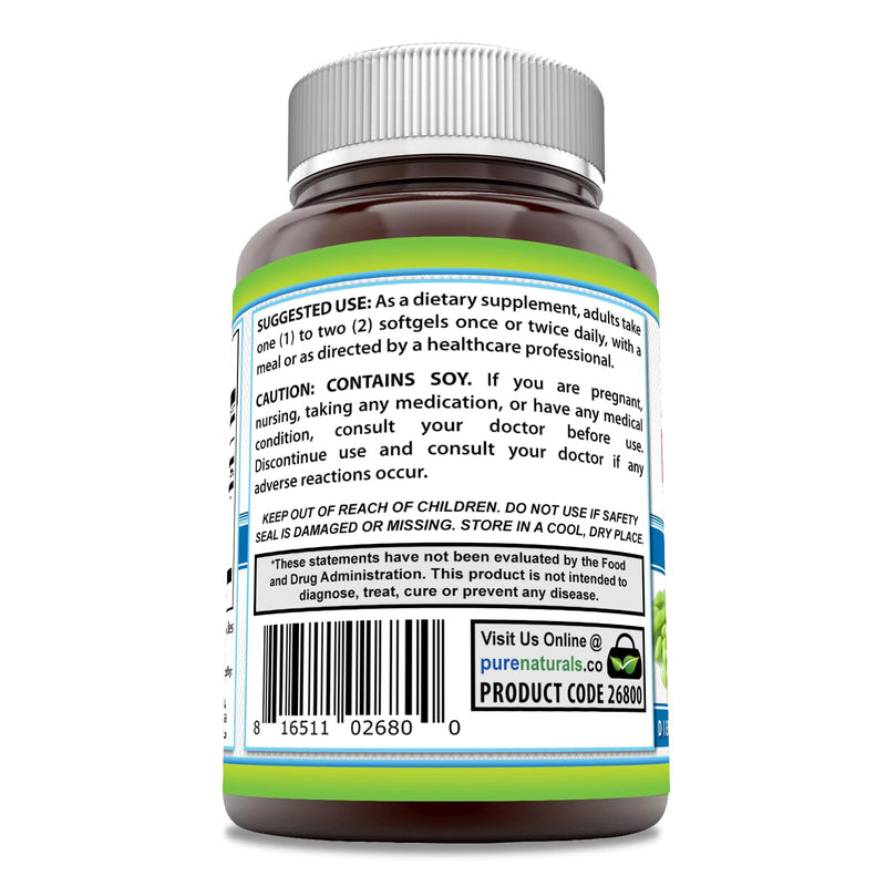 [Australia] - Pure Naturals Lecithin 1200 mg Softgels Supplement | High Potency | Non-GMO | Gluten Free (120 Count) 120 count 
