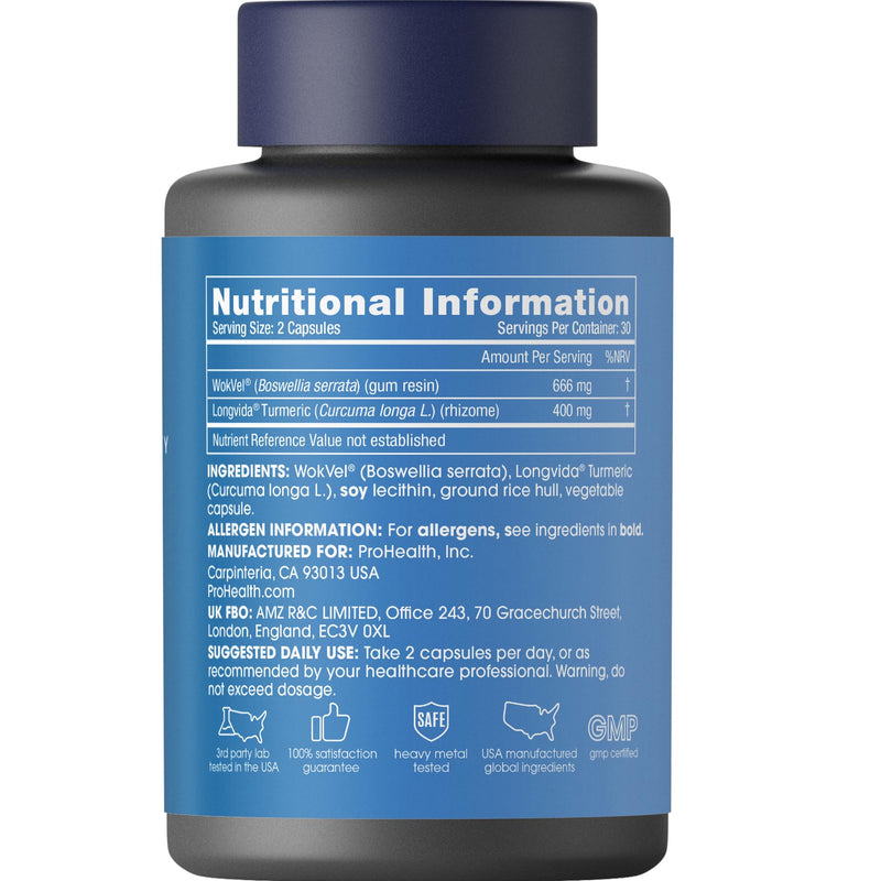 ProHealth Optimised Curcumin Body & Joint Capsules - 60 Capsules - Turmeric Curcumin Supplement - Gluten Free