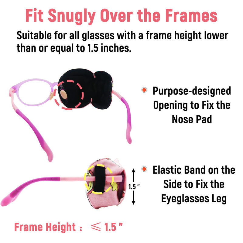 [Australia] - 3D Cotton & Silk Eye Patch for Kids | Girls Eye Patch for Glasses | Medical Eye Patch for Children with Lazy Eye (Pink Unicorn, Right Eye) To Cover Right Eye Pink Hair Unicorn 