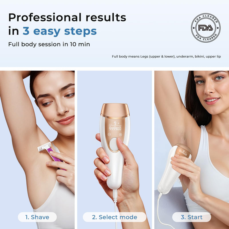 [Australia] - Laser Hair Removal for Women & Men - ZAIRUZ IPL Laser Hair Removal Device with Painless 5℃ Ice Cooling, 3 in 1 at-Home Permanent Hair Remover for Face, Body, Bikini 