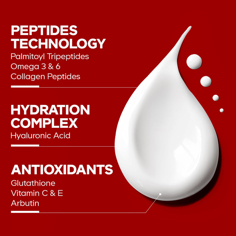 Maison Rouge Brightening Face Serum by Codeage - Glutathione Serum, Vitamin C, E, Hyaluronic Acid, Collagen - Radiance Enhancing - Parabens and Sulfates-Free - Refillable - All Skin Types - 1.7 fl oz Face Serum - 1.7 fl oz