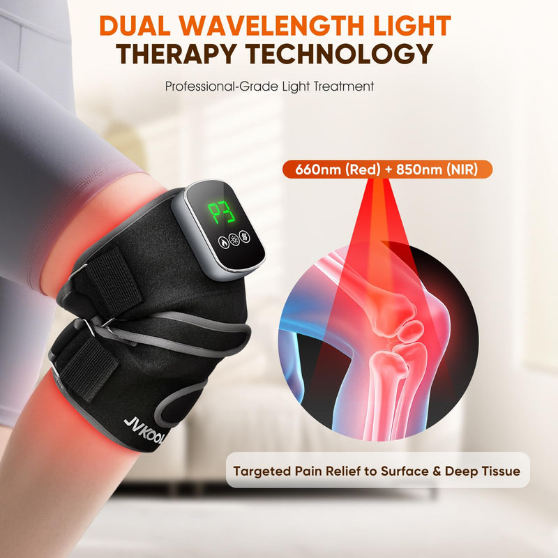 [Australia] - Knee Massager with Heating and Red Light Therapy: Infrared Light Therapy Vibration Moodes Knee Brace for Women - Muscle Relaxation Joint Care Pain Relief - Ideal Gifts for Active Men Grey 
