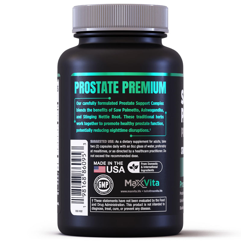 [Australia] - Prostate Premium - Saw Palmetto for Men, Stinging Nettle, Ashwagandha, Lycopene, Bladder & Urinary Relief, Prostate Supplement for Men, 60ct 