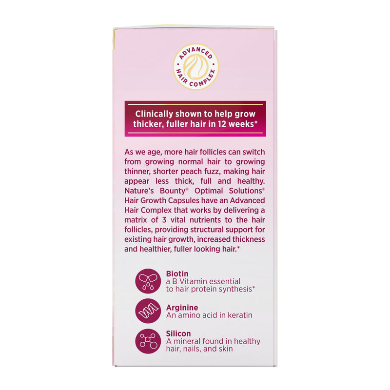 [Australia] - Nature's Bounty Hair Growth Supplement, 1 Per Day, Clinically Shown to Support Thicker, Fuller Hair, with Biotin, Silicon & Arginine, 30 Capsules 