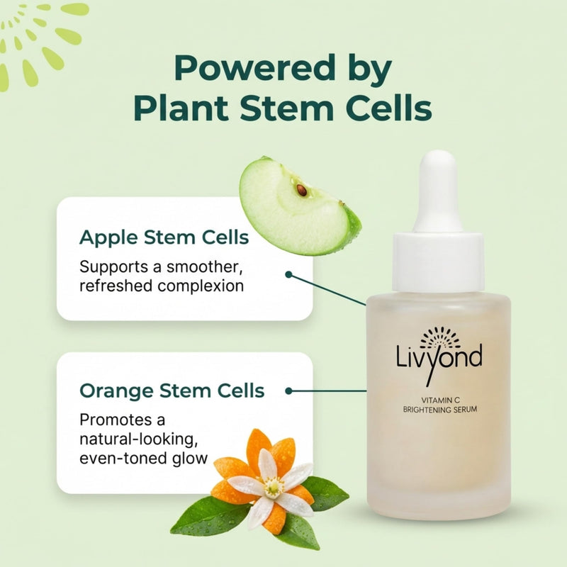 Vitamin C Serum for Face - Brightening & Anti-Aging Facial Serum for Dark Spots, Uneven Tone & Radiance Boost with Soursop, Orange & Apple Stem Cells - Hydrating, Paraben-Free, 1 Fl Oz